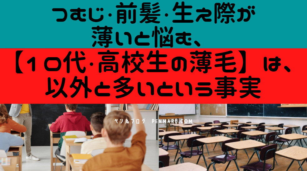 つむじ 前髪 生え際が薄いと悩む 10代 高校生の薄毛 は以外と多い ペン丸ブログ 育毛の手順書 Aga 薄毛治療で生まれ変われた私の発毛体験談